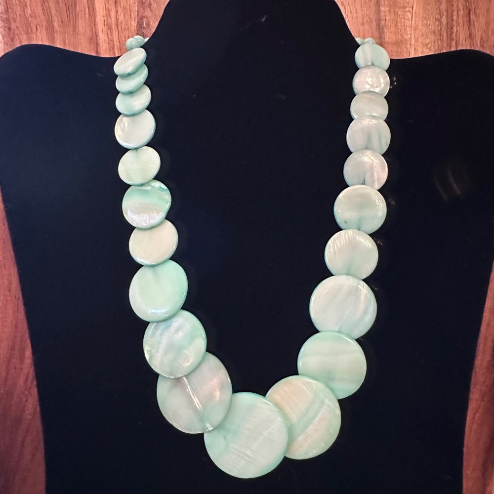 Vintage Disk Bead Statement Necklace
